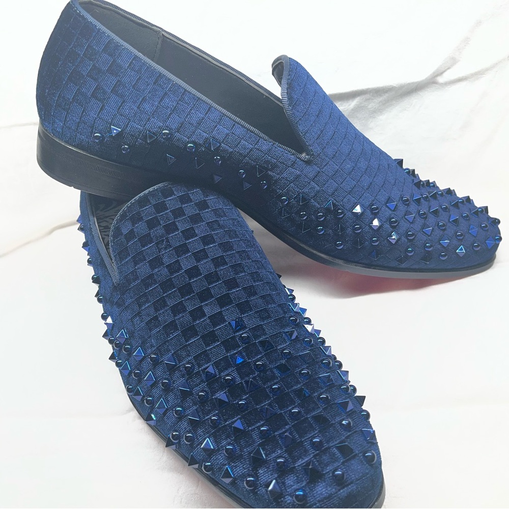 Men’s Elegant Blue Studded Loafers